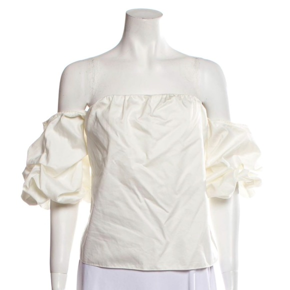 Johanna Ortiz Tops - Johanna Ortiz Tulum Off Shoulder Blouse Top White XS